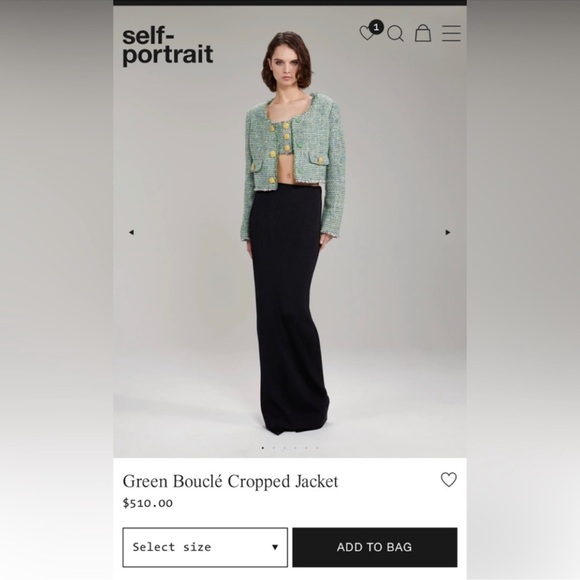 Green Bouclé Cropped Jacket with matching bralette(size 10)
This cropped jacket - Picture 4 of 9